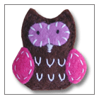 brown owl hair clip for baby – handmade children’s felt hair clip